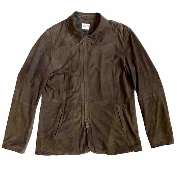 ARMANI COLLEZIONI Mens Goatskin Jacket Size 42 Brown